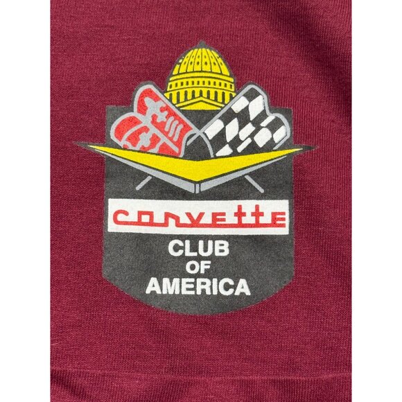 Corvette Club Of America Red Short Sleeve Crewneck Pocket T-Shirt Men's XL - Picture 3 of 8